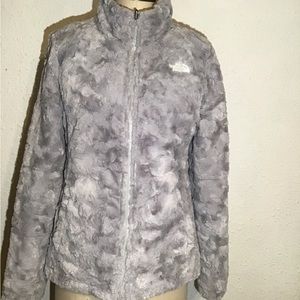The North Face gray /white Reversibe Jacket size small